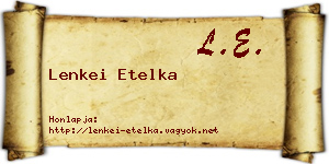 Lenkei Etelka névjegykártya